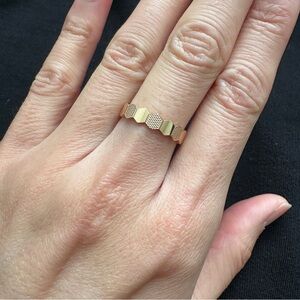 18K rose gold Hexagon Ring/ 51